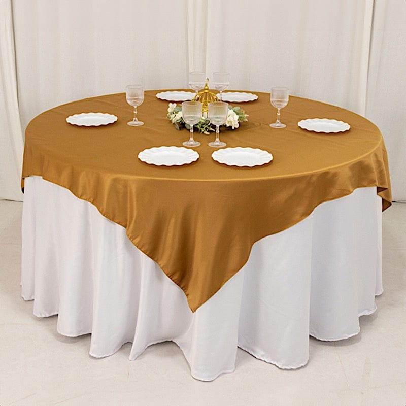 72" x 72" Satin Square Table Overlay Smooth Finish