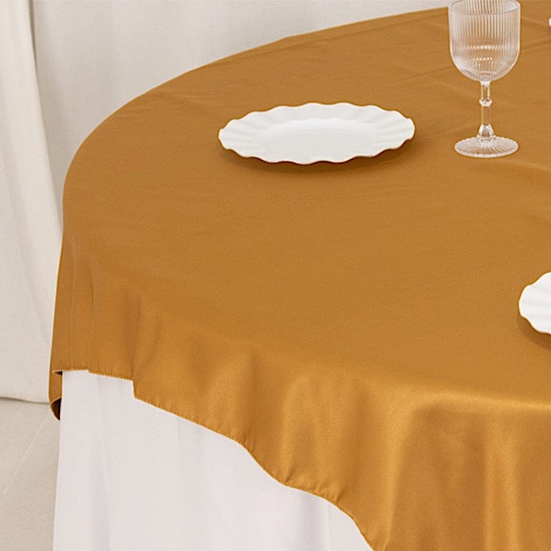72" x 72" Satin Square Table Overlay Smooth Finish