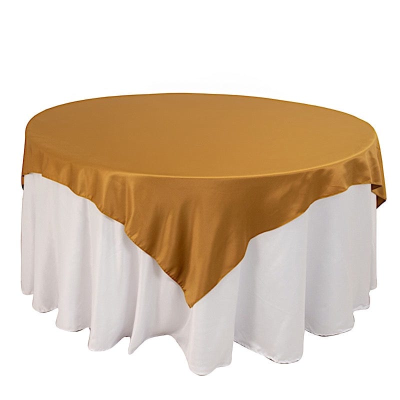 72" x 72" Satin Square Table Overlay Smooth Finish