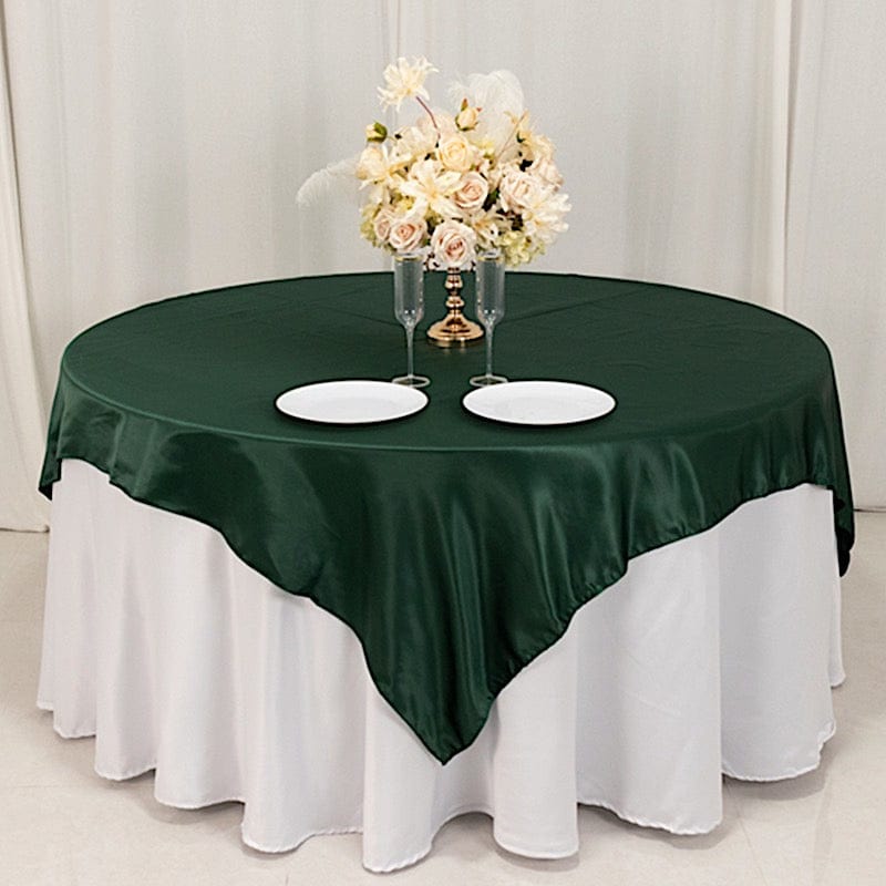 72" x 72" Satin Square Table Overlay Smooth Finish