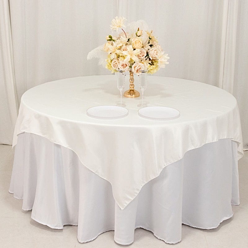 72" x 72" Satin Square Table Overlay Smooth Finish