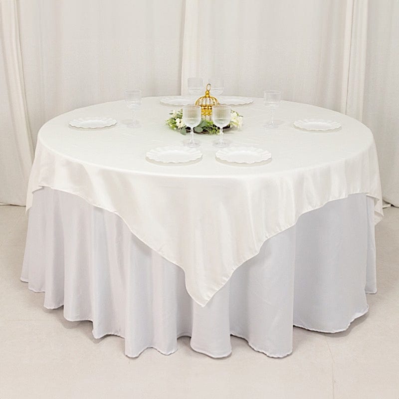 72" x 72" Satin Square Table Overlay Smooth Finish