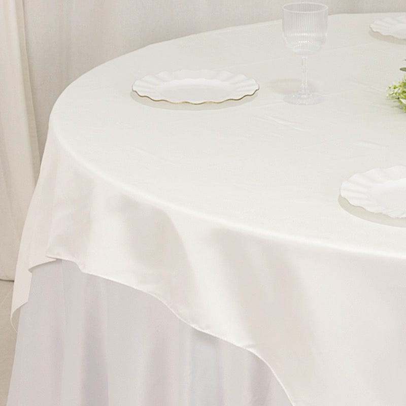 72" x 72" Satin Square Table Overlay Smooth Finish
