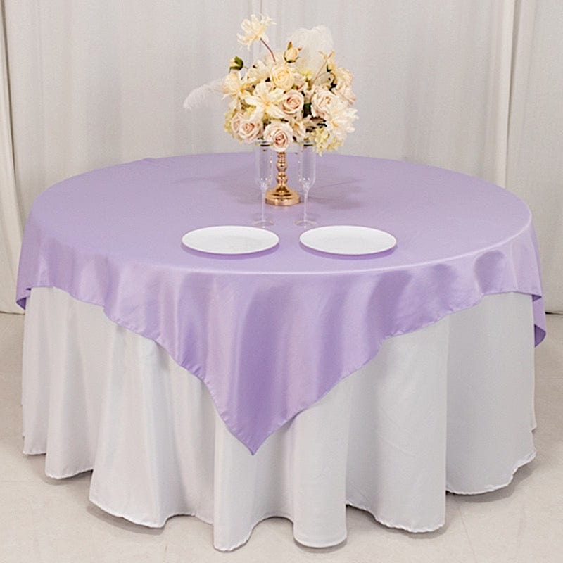 72" x 72" Satin Square Table Overlay Smooth Finish