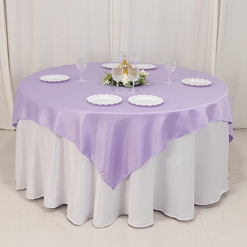 72" x 72" Satin Square Table Overlay Smooth Finish