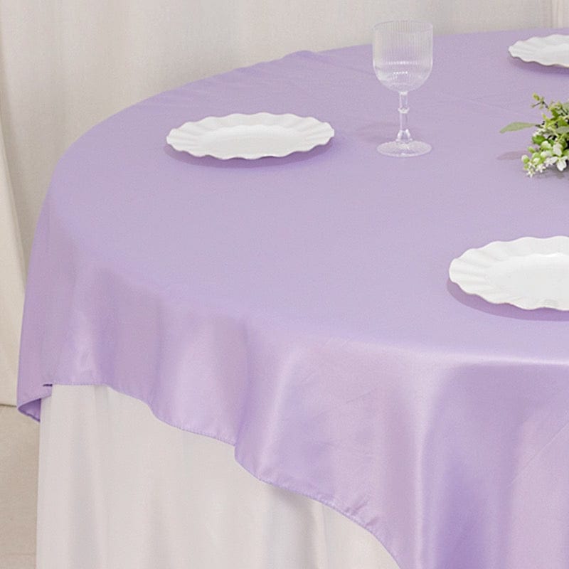 72" x 72" Satin Square Table Overlay Smooth Finish