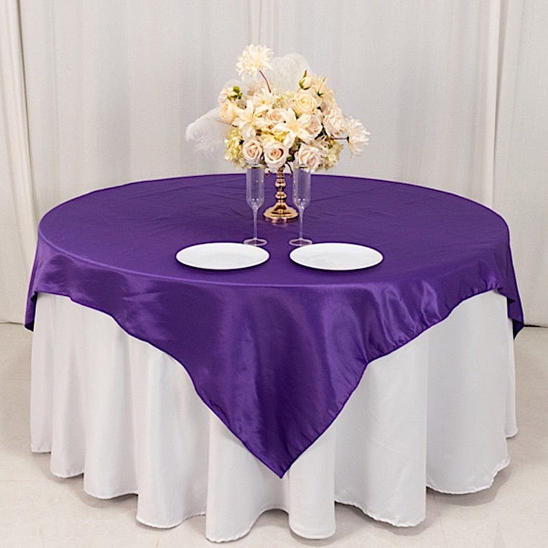 72" x 72" Satin Square Table Overlay Smooth Finish