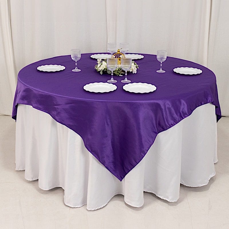 72" x 72" Satin Square Table Overlay Smooth Finish
