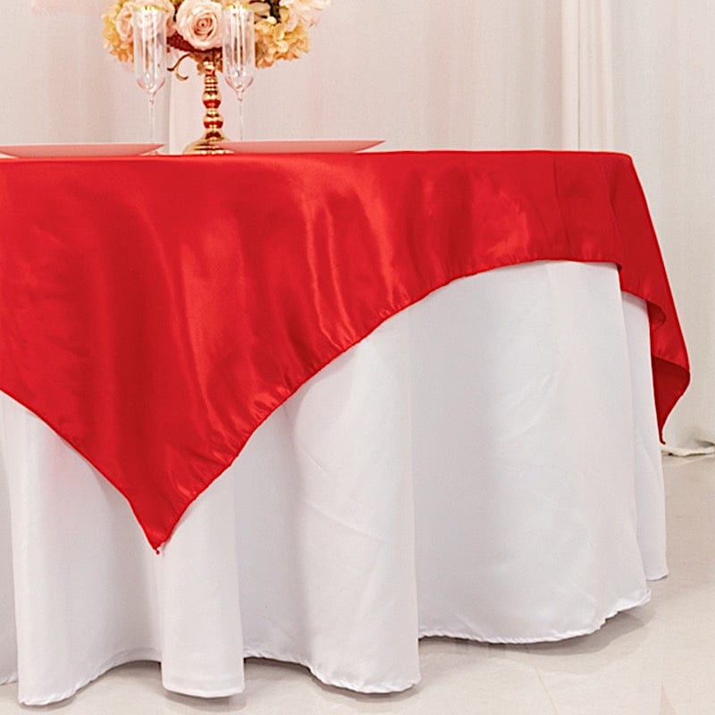 72" x 72" Satin Square Table Overlay Smooth Finish