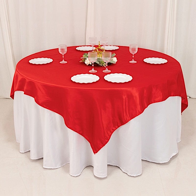 72" x 72" Satin Square Table Overlay Smooth Finish