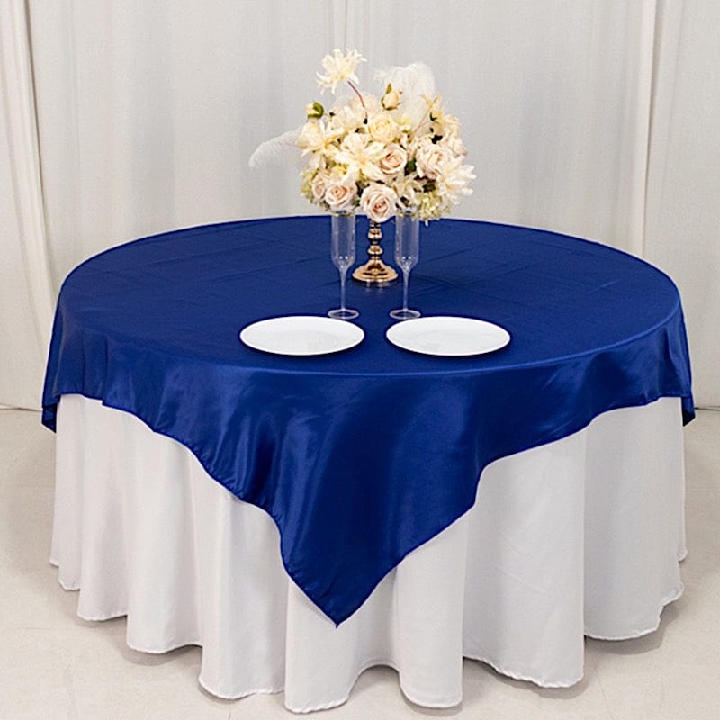 72" x 72" Satin Square Table Overlay Smooth Finish