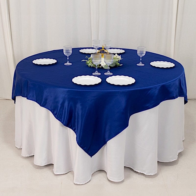 72" x 72" Satin Square Table Overlay Smooth Finish