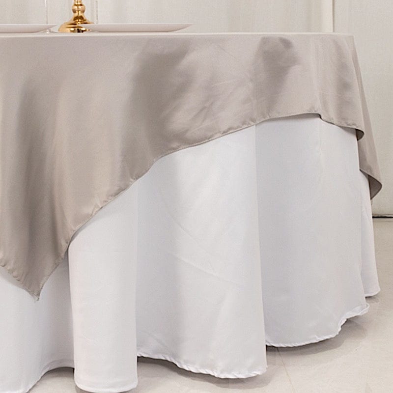 72" x 72" Satin Square Table Overlay Smooth Finish