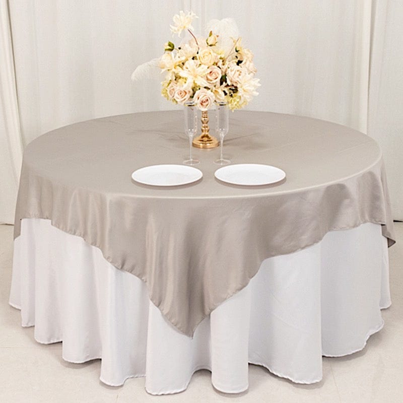 72" x 72" Satin Square Table Overlay Smooth Finish