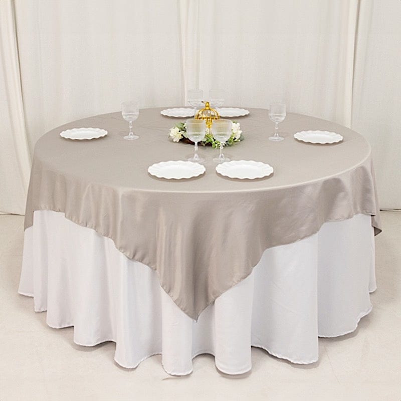 72" x 72" Satin Square Table Overlay Smooth Finish