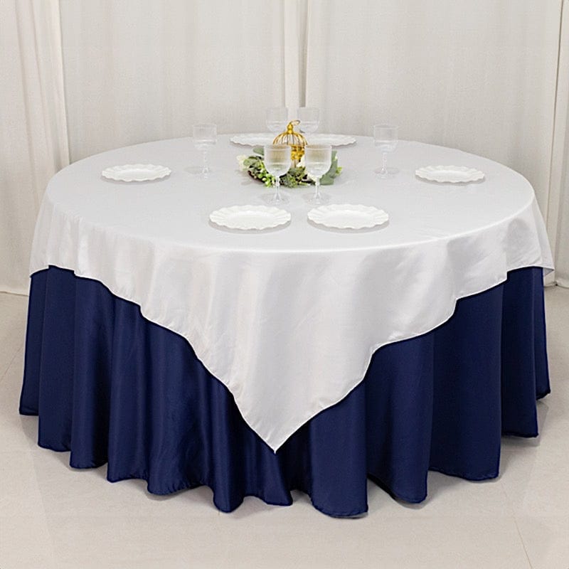 72" x 72" Satin Square Table Overlay Smooth Finish