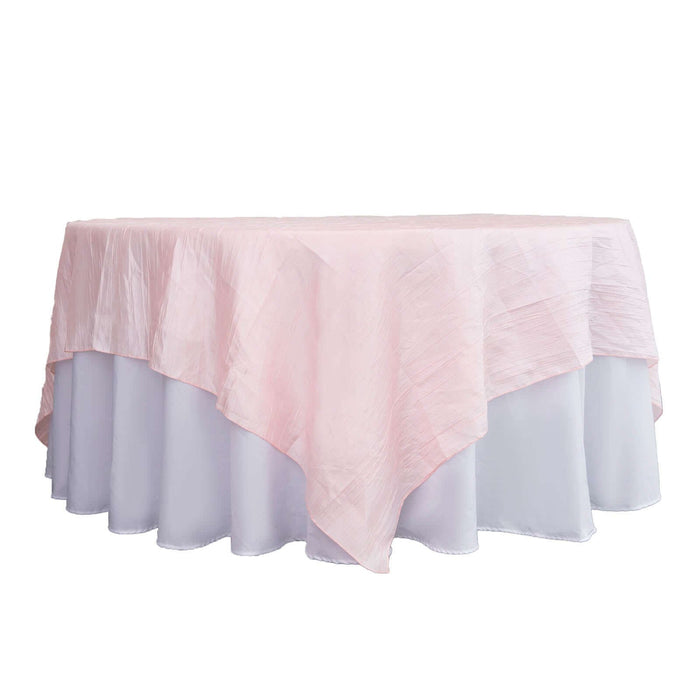 90" x 90" Metallic Crinkled Taffeta Table Overlay