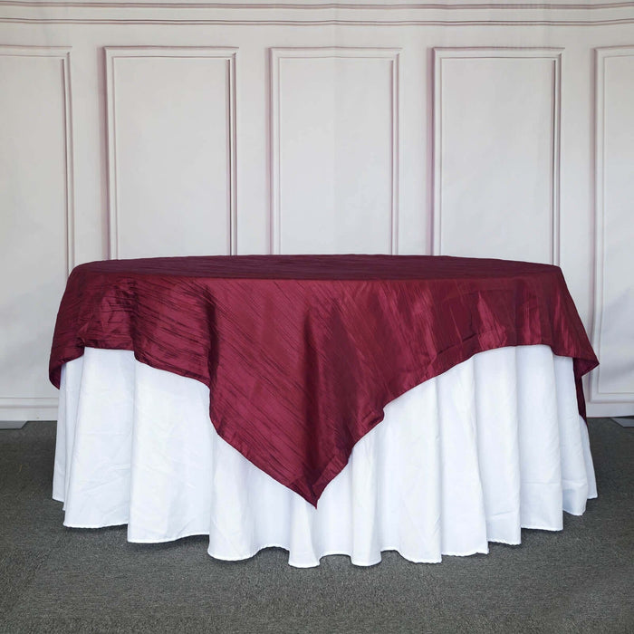 90" x 90" Metallic Crinkled Taffeta Table Overlay