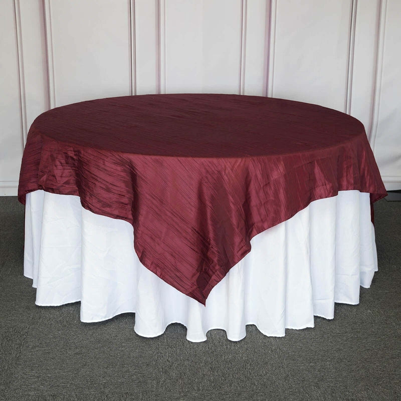 90" x 90" Metallic Crinkled Taffeta Table Overlay