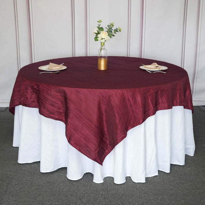 90" x 90" Metallic Crinkled Taffeta Table Overlay