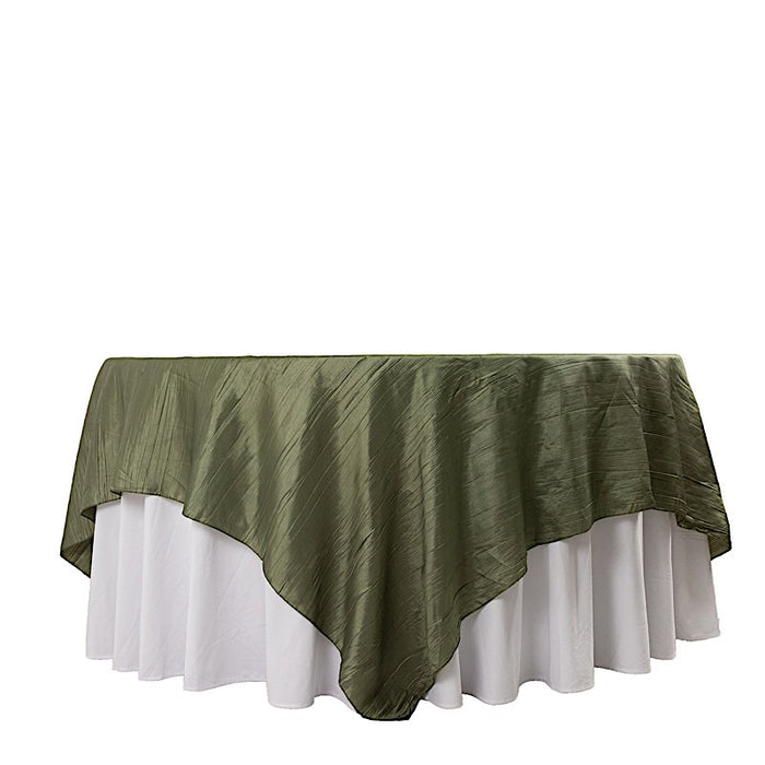 90" x 90" Metallic Crinkled Taffeta Table Overlay