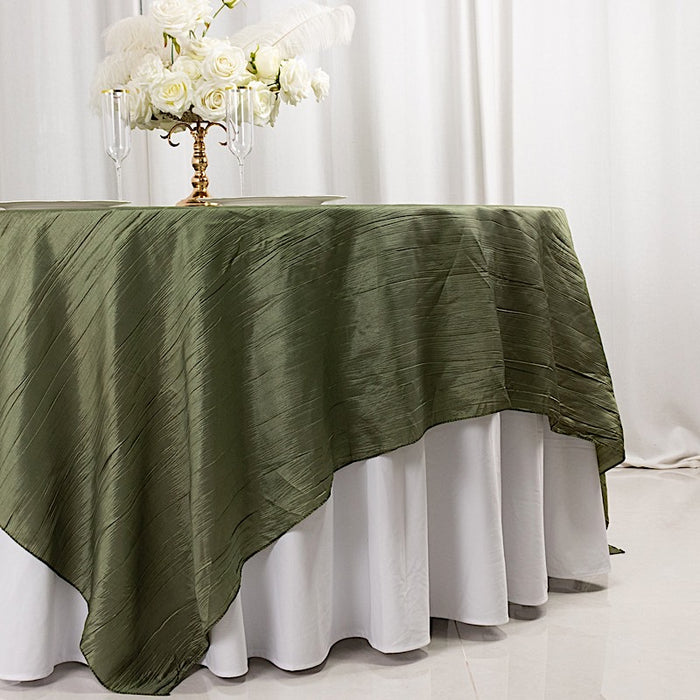 90" x 90" Metallic Crinkled Taffeta Table Overlay