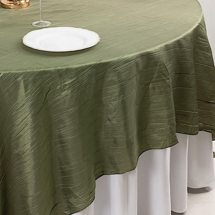 90" x 90" Metallic Crinkled Taffeta Table Overlay