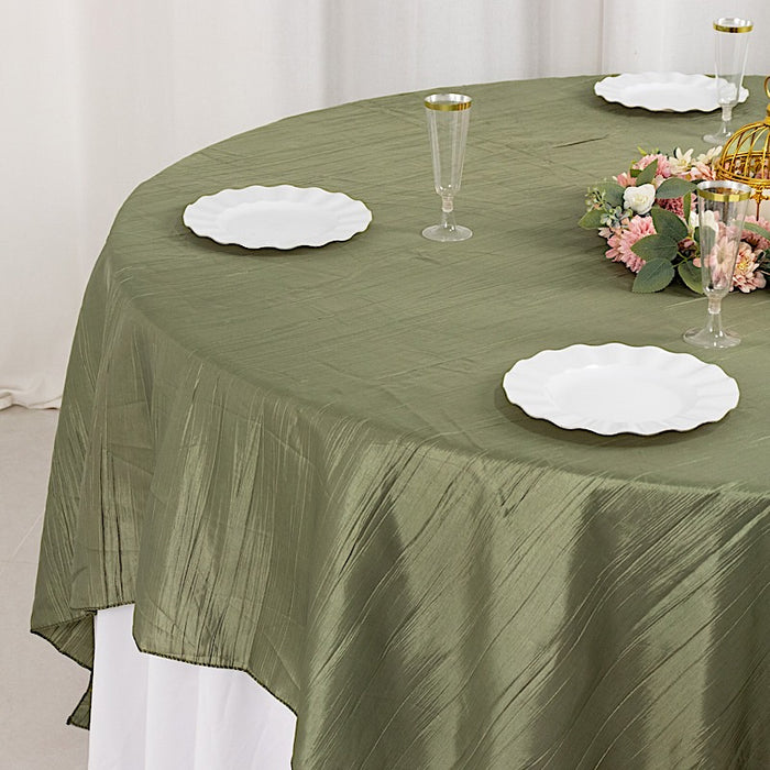 90" x 90" Metallic Crinkled Taffeta Table Overlay