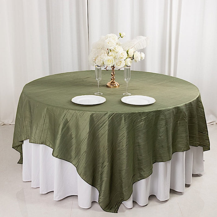 90" x 90" Metallic Crinkled Taffeta Table Overlay