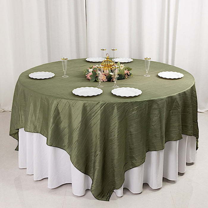 90" x 90" Metallic Crinkled Taffeta Table Overlay