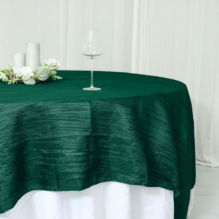 90" x 90" Metallic Crinkled Taffeta Table Overlay