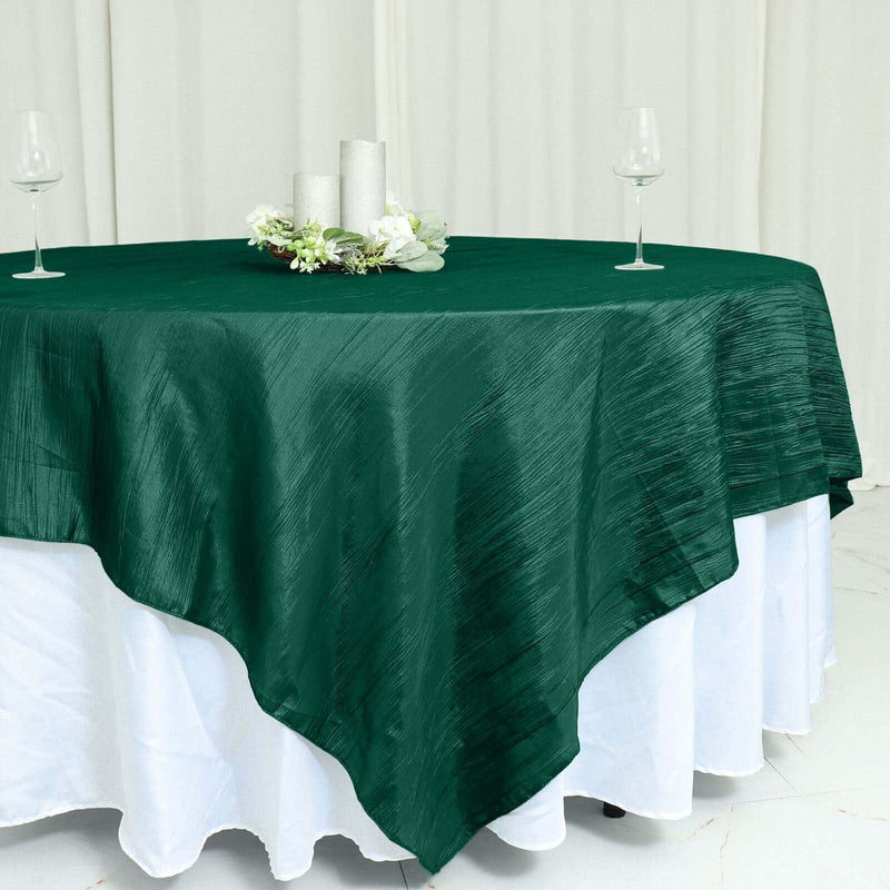 90" x 90" Metallic Crinkled Taffeta Table Overlay