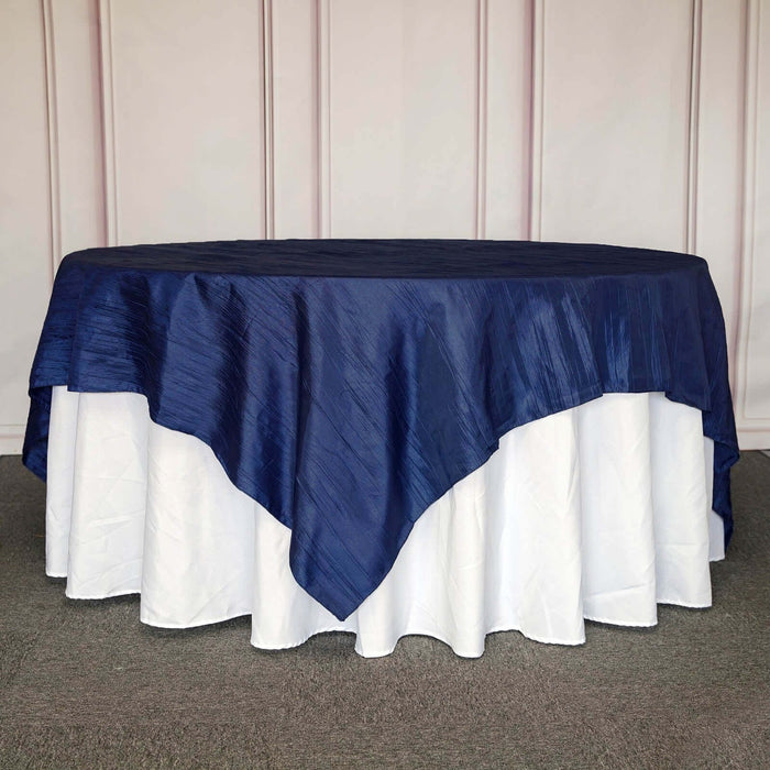 90" x 90" Metallic Crinkled Taffeta Table Overlay