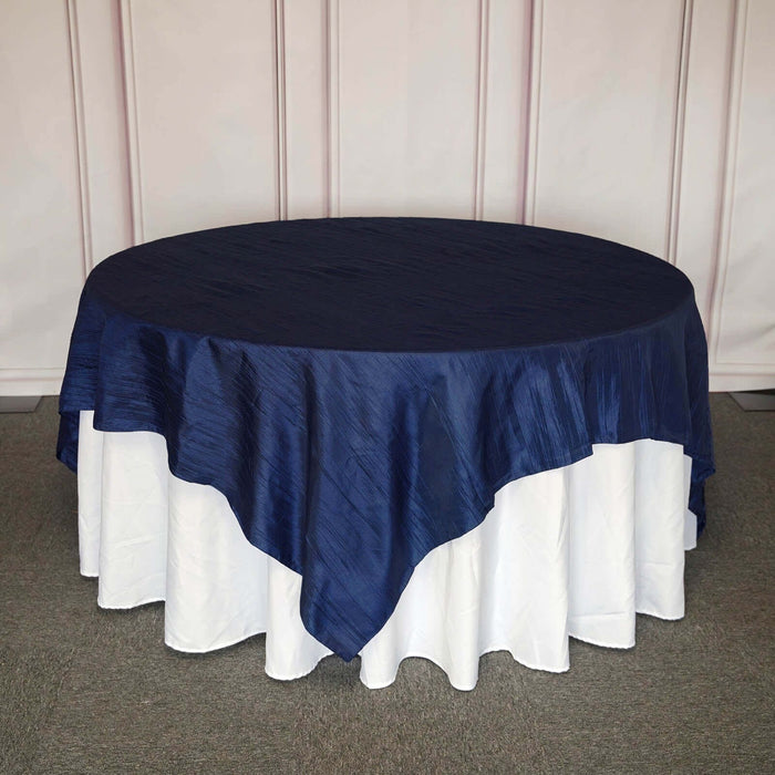 90" x 90" Metallic Crinkled Taffeta Table Overlay