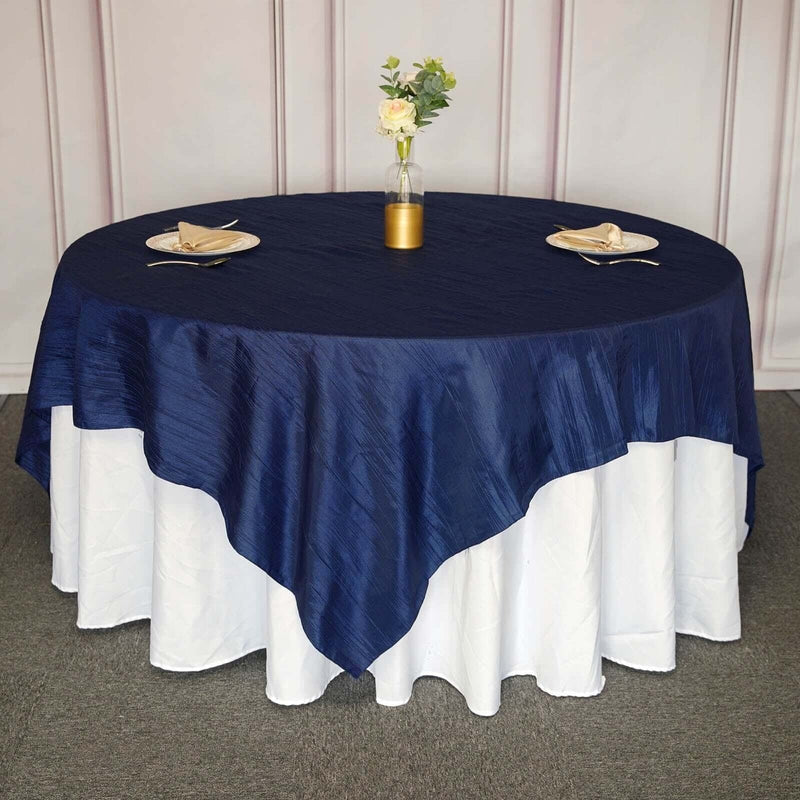 90" x 90" Metallic Crinkled Taffeta Table Overlay