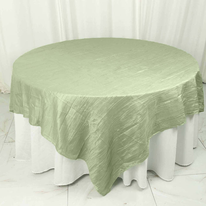 90" x 90" Metallic Crinkled Taffeta Table Overlay