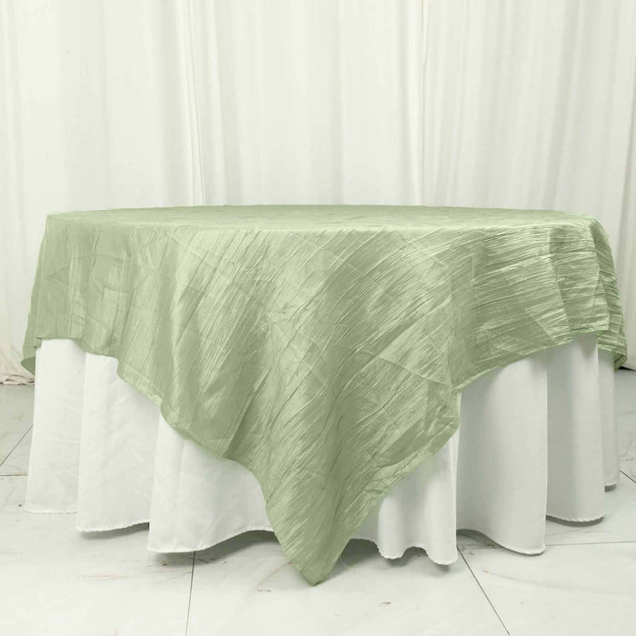 90" x 90" Metallic Crinkled Taffeta Table Overlay