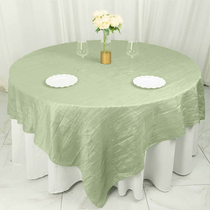 90" x 90" Metallic Crinkled Taffeta Table Overlay