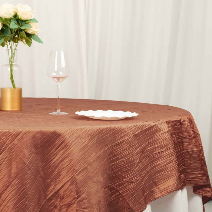 90" x 90" Metallic Crinkled Taffeta Table Overlay