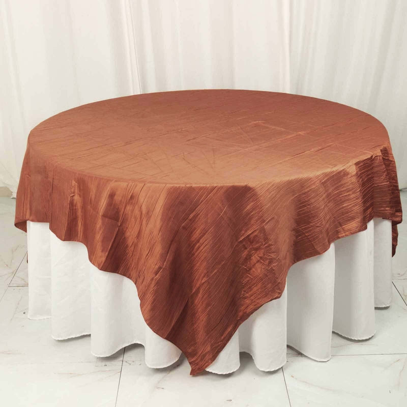 90" x 90" Metallic Crinkled Taffeta Table Overlay