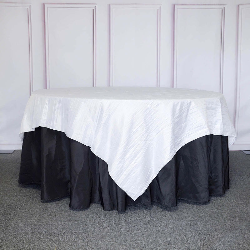 90" x 90" Metallic Crinkled Taffeta Table Overlay