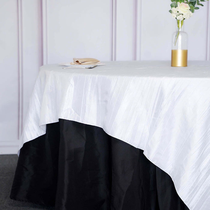 90" x 90" Metallic Crinkled Taffeta Table Overlay