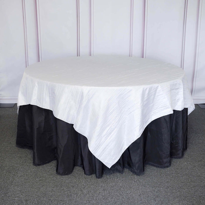 90" x 90" Metallic Crinkled Taffeta Table Overlay