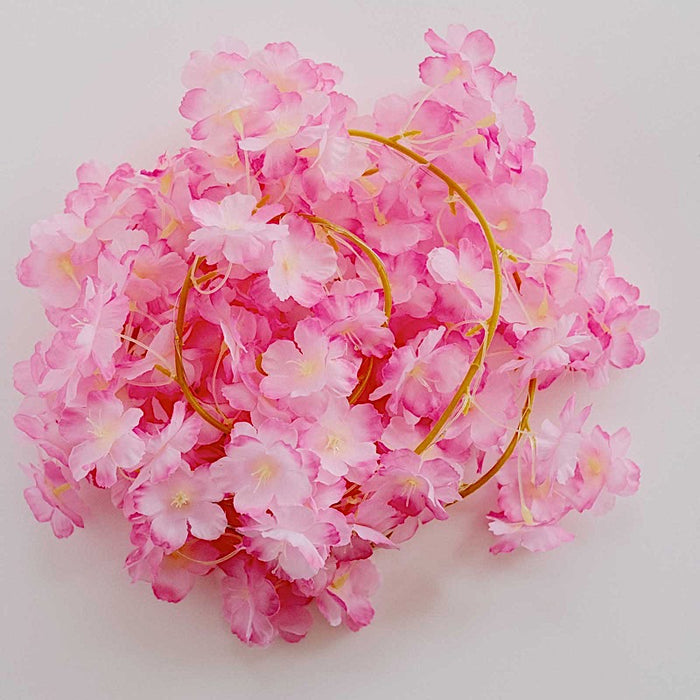 6 ft LED Artificial Cherry Blossom Garland Fairy Lights - Pink