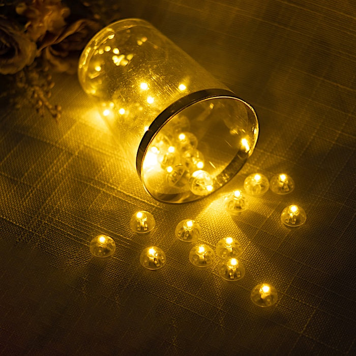 50 pcs 0.5" wide LED Orbs Battery Operated Round Balloon Lights