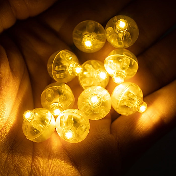 50 pcs 0.5" wide LED Orbs Battery Operated Round Balloon Lights