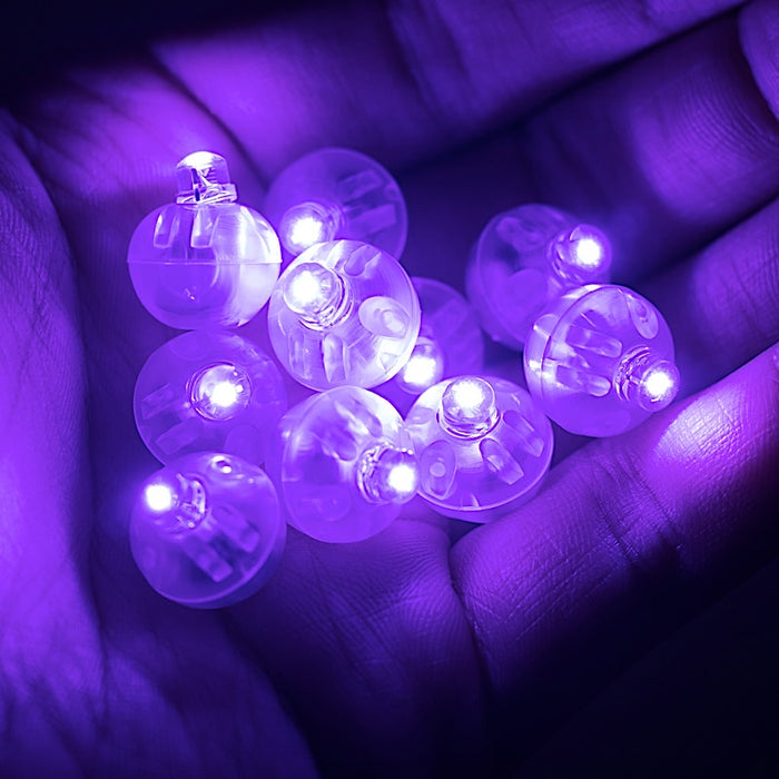 50 pcs 0.5" wide LED Orbs Battery Operated Round Balloon Lights