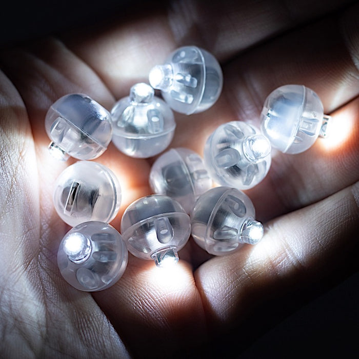 50 pcs 0.5" wide LED Orbs Battery Operated Round Balloon Lights