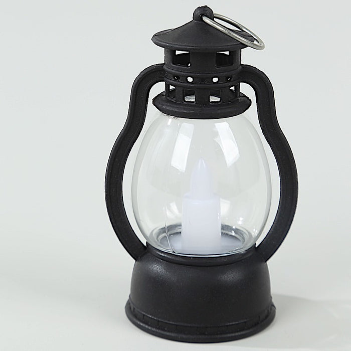 12 Vintage Mini LED Candle Lanterns - Black