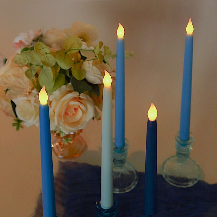 8 pcs 11" tall LED Mixed Flameless Taper Candles Lights